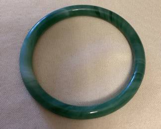 CMS089 Green Jade Bangle Bracelet New