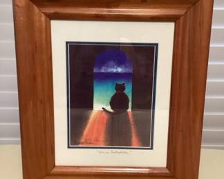 CMS135 Koa Framed Peggy Chun “Boo In Contemplation” Picture 
