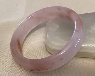 CMS074 Light Violet Jade Bangle Bracelet New 