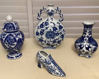 CMS114 Blue & White Asian Inspired Ceramic Home Decor