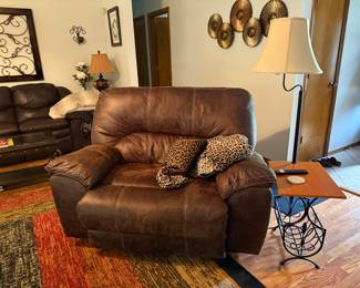 Oversized leather recliner