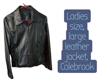 Ladies size large leather jacket by Colebrook