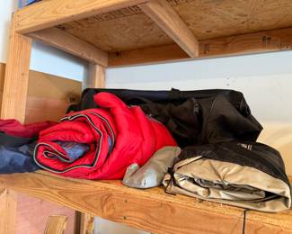 sleeping bags, camping tents, camping accessories