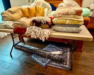 Bedding, linen, pillows, afghans