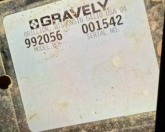 Gravely Commercial Zero Turn, 444 hours, model 992056; S/N 001542; very well maintained