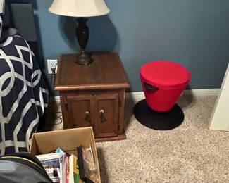 Night stand lamp and storage stool