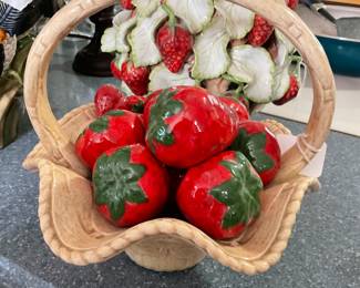 Hand made basket with strawberries 