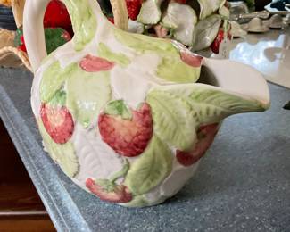 Pitcher with strawberry motif