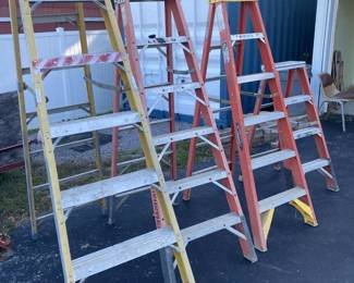 8 FT Fiberglass step ladder & 6FT Werner Fiberglass step ladder & 6 FT Werner Fiberglass step ladder & 4FT Werner Fiberglass step ladder