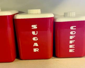 Lustro Ware Red Four Piece Nesting Canister Set
