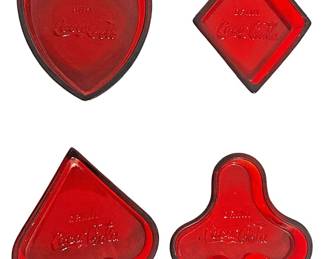 Vintage CocaCola Ruby Glass Ashtrays