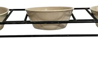 Triple Diner Pet Feeder wCeramic Bowls