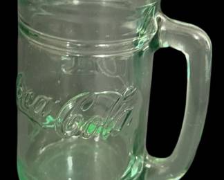 Vintage CocaCola Green Glass Mug