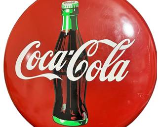 Vintage CocaCola Metal Button Sign
