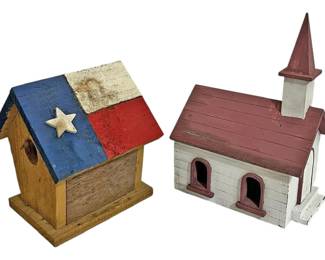 Texas Flag Church Shaped Birdhouses