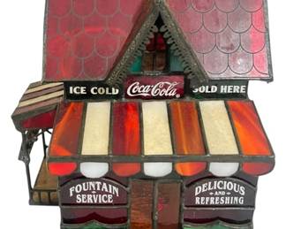 Vintage CocaCola Stained Glass Store