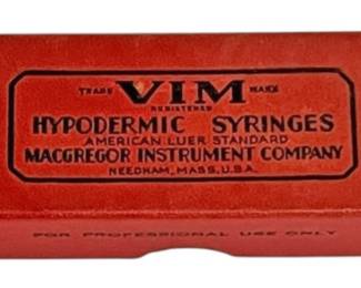 Vintage VIM Hypodermic Glass Syringe