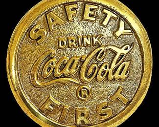 Vintage CocaCola Brass Sidewalk Marker