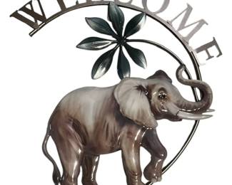 Elephant Welcome Wall Plaque