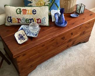 Cedar Chest/Needlepoint Pillows
