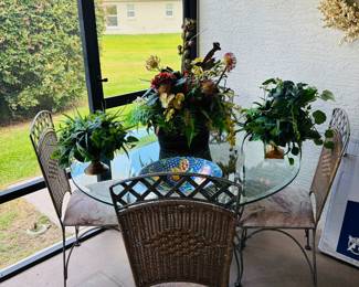 Maybe one floral arrangement would suffice.