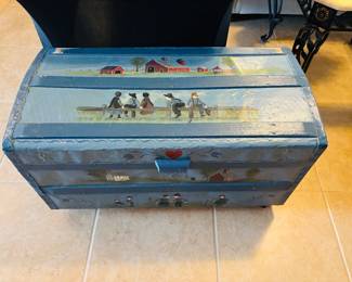 Grandson's new toybox.  Toys will still be scattered throughout the house when he leaves.
