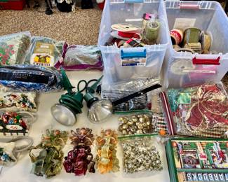 Bows, ribbons and lights.  Save yourself a trip to Hobby Lobby.