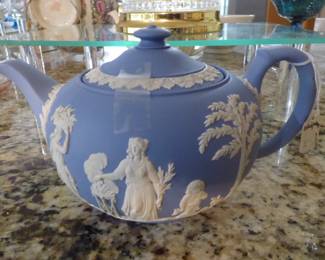 Wedgwood Blue Jasperware Tea Pot