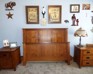 Queen headboard & footboard, 2 night stands (Part of Bedroom suite)