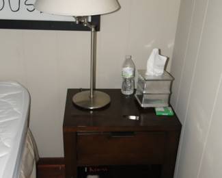 Nightstand, lamp