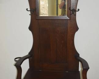 Late 19th Century Oak Hall Tree, Pristine Condition