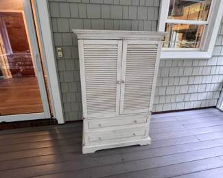 Outdoor TV cabinet with TV