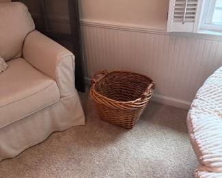 White Chair and storage basket