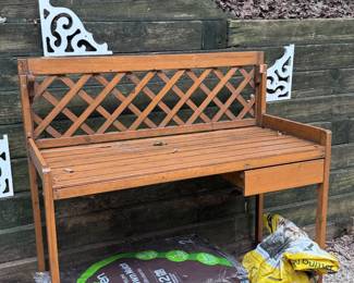 Potting Bench and mulch