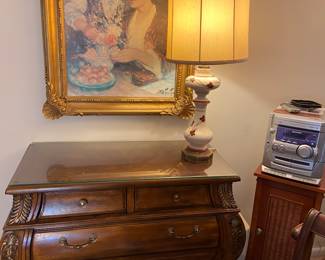 Side dresser, lamp