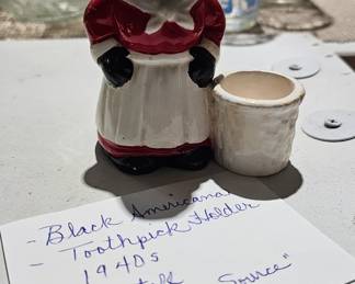BLACK AMERICANA TOOTHPICK HOLDER VINTAGE