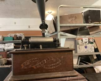 Edison player with wax cylinders separately.
