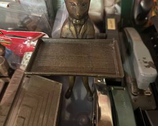 Vintage Bronze Fox Card Holder