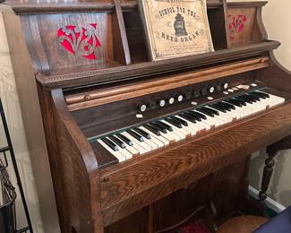 Antique pump organ - also known as a reed or parlor organ - popular in the late 19th and early 20th centuries.
