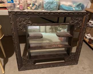 antique mirror/shelf