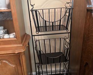Metal hanging basket stand.