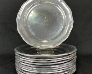 Twelve Wilton Armetale Pewter Plates