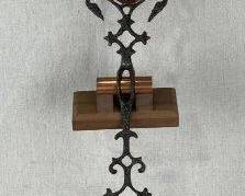 Etched Stained Glass and Cast Iron Sculpture