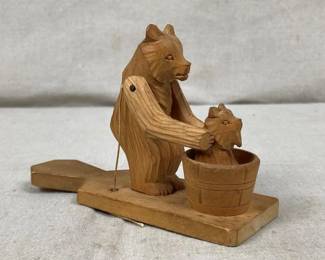 Russian Folk Art "Washing Bear" Toy