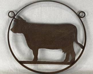 Folk Art Iron Cow
