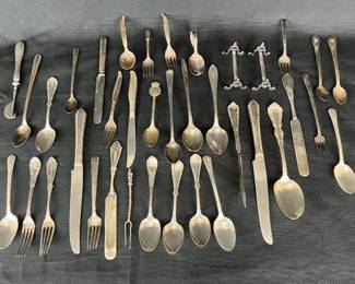 Silverplate Flatware Assortment with Mother-of-Pearl and Bone Handles