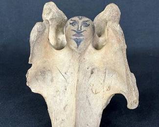Painted Devil Vertebrae Sculpture