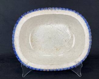 19Th Century Feather Edge Serving Bowl
