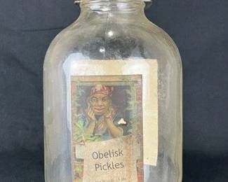 Black Americana Obelisk Pickle Jar