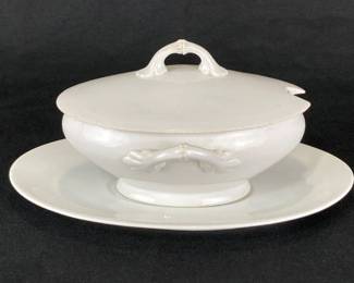 Porcelain Small Tureen and Plate